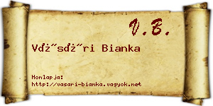 Vásári Bianka névjegykártya